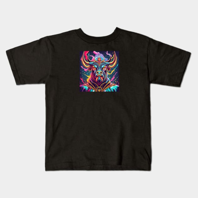 King Bull Lord of the Demons Kids T-Shirt by joolsd1@gmail.com